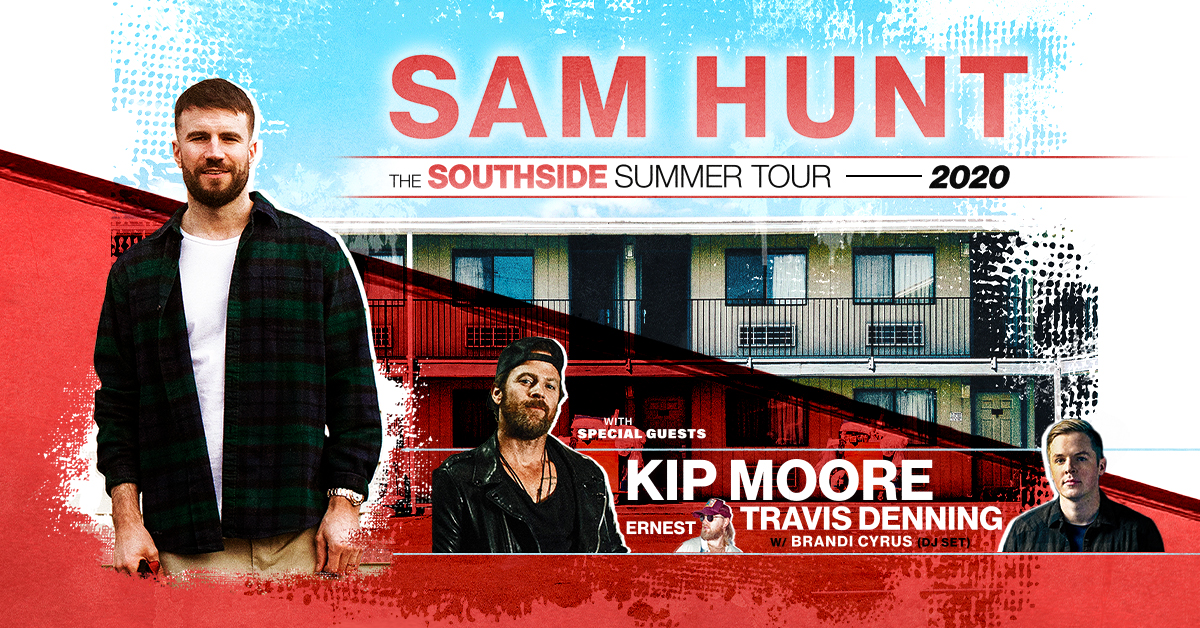 Sam Hunt, Kip Moore & Travis Denning at Bank of NH Pavilion