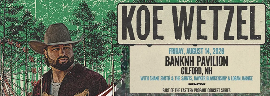 Koe Wetzel & Shane Smith and The Saints at Bank of New Hampshire Pavilion
